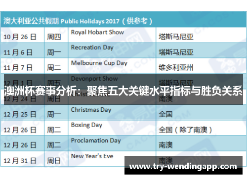 澳洲杯赛事分析:聚焦五大关键水平指标与胜负关系 澳洲杯赛事分析:聚焦五大关键水平指标与胜负关系