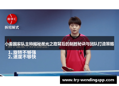小麦国家队主帅揭秘星光之路背后的制胜秘诀与团队打造策略