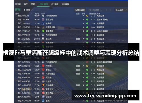 横滨F·马里诺斯在超级杯中的战术调整与表现分析总结 横滨F·马里诺斯在超级杯中的战术调整与表现分析总结
