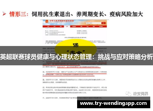 英超联赛球员健康与心理状态管理：挑战与应对策略分析